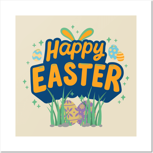 Happy Easter Egg Hunter Wall Art by ChasingTees